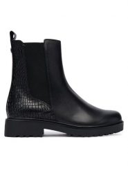 Caprice Botki 9-25415-45 Czarny. Czarne botki damskie Caprice, bez wzorów, ze skóry, bez obcasa, na płaskiej podeszwie, bez zapięcia. Za 499.99 zł.