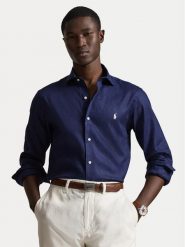 Polo Ralph Lauren Koszula 710B15596003 Granatowy Custom Fit. Niebieskie koszule męskie Polo Ralph Lauren, m, bez wzorów, ze lnu, bez kołnierzyka, bez ramiączek. Za 814.99 zł.