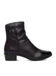 Rieker Botki CEO-Y0773-25 Brązowy ciemny. Brązowe botki damskie Rieker, bez wzorów, ze skóry, bez obcasa, na słupku, bez zapięcia. Za 379.99 zł.