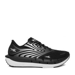 Sneakersy Reebok. Czarne obuwie sportowe damskie Reebok, bez wzorów, bez zapięcia, do biegania. Za 449.99 zł.
