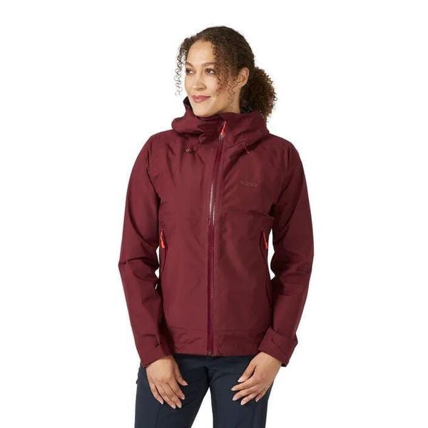 Kurtka przeciwdeszczowa damska Rab Namche Paclite. Brązowe kurtki sportowe damskie RAB, xs, bez wzorów, bez ramiączek, bez kaptura, trekkingowe. Za 759.99 zł.
