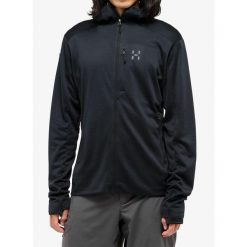 Bluza z kapturem męska Haglofs L.I.M Mid Fast II Hood. Czarne bluzy męskie Haglöfs, l, bez wzorów, bez ramiączek, z kapturem. Za 580.99 zł.
