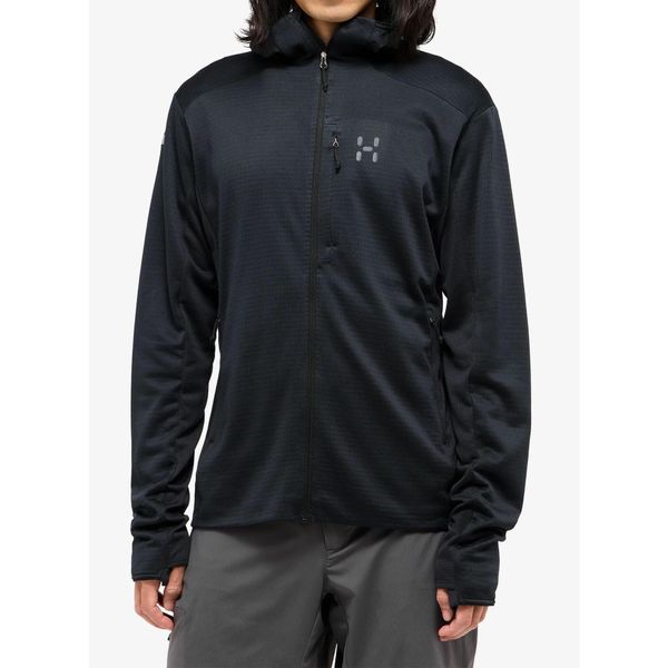 Bluza z kapturem męska Haglofs L.I.M Mid Fast II Hood. Czarne bluzy męskie Haglöfs, l, bez wzorów, z kapturem, trekkingowe. Za 529.99 zł.