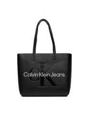 Calvin Klein Jeans Torebka Sculpted Shopper29 Mono K60K610276 Czarny. Czarne shopperki damskie Calvin Klein Jeans, bez wzorów, z jeansu, bez dodatków. Za 339.99 zł.