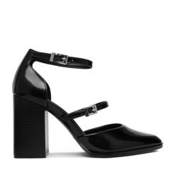 Czółenka JENNY. Czarne czółenka damskie Jenny, bez wzorów, bez obcasa, bez zapięcia. Za 149.99 zł.