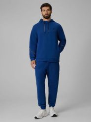 4F Spodnie dresowe joggery męskie - granatowe 3XL. Niebieskie spodnie materiałowe męskie 4F, bez wzorów, z dresówki. Za 159.99 zł.