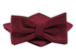 Mucha Męska z Poszetką - Alties - Ciemnoczerwona, Tłoczona Faktura. Czerwone krawaty i muchy Alties, bez wzorów, eleganckie. Za 54.00 zł.