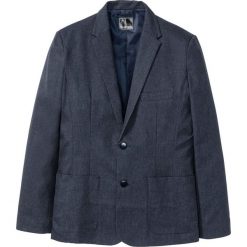 Marynarka Slim Fit bonprix ciemnoniebieski. Niebieskie garnitury męskie bonprix, m, bez wzorów. Za 109.99 zł.