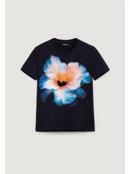 Desigual T-Shirt Estocolmo 26SWTK03 Granatowy Regular Fit. Niebieskie t-shirty damskie Desigual, m, bez wzorów, z bawełny, bez kołnierzyka, bez ramiączek. Za 149.99 zł.