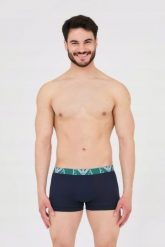 EMPORIO ARMANI Bokserki granatowe 3-pack. Niebieskie bokserki męskie Emporio Armani, bez wzorów, z bawełny. W wyprzedaży za 170.99 zł.