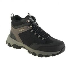 Buty trekkingowe męskie Skechers Selmen. Czarne trekkingi męskie Skechers, z materiału, przed kolano, bez zapięcia. Za 466.00 zł.