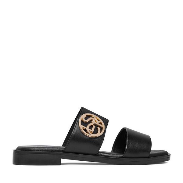 Klapki Lasocki. Czarne klapki damskie Lasocki, bez wzorów, bez obcasa, bez zapięcia. Za 129.99 zł.