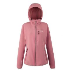 Kurtka Damska Ossek Soft Shell. Czerwone kurtki sportowe damskie Regatta, bez wzorów, bez ramiączek, bez kaptura, trekkingowe. Za 203.99 zł.