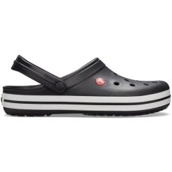 Klapki sportowe na basen Crocs CROCBAND. Białe klapki damskie Crocs, bez wzorów, z materiału, sportowe, bez obcasa, bez zapięcia. Za 266.00 zł.