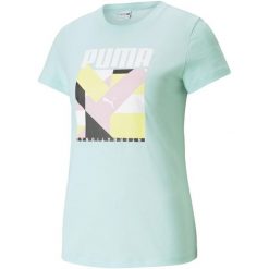 T-shirt z krótkim rękawem damski Puma INTL GRAPHIC. Niebieskie t-shirty damskie Puma, s, bez wzorów, sportowe, bez kołnierzyka, bez ramiączek. W wyprzedaży za 80.05 zł.