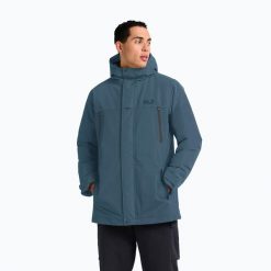 Kurtka ocieplana męska Jack Wolfskin Glacier Shield. Niebieskie kurtki męskie Jack Wolfskin, m, bez wzorów, z puchu, sportowe, bez kaptura. Za 1,039.00 zł.