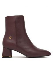 Coccinelle Botki C-Everday Smo E4 U1L 11 01 01 Bordowy. Czerwone botki damskie Coccinelle, bez wzorów, ze skóry, bez obcasa, na słupku, bez zapięcia. Za 1,249.00 zł.