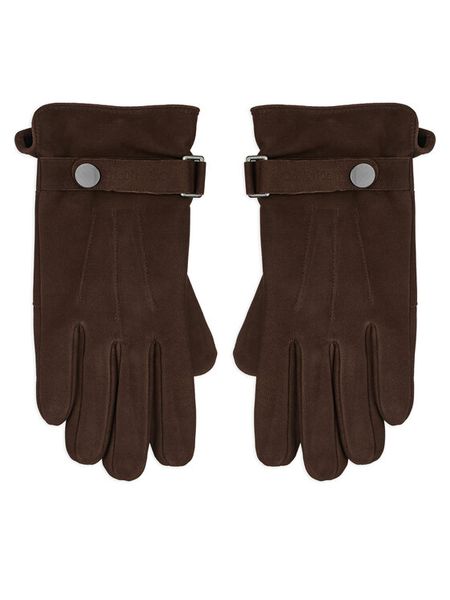 Calvin Klein Rękawiczki Męskie K50K512542 Brązowy. Brązowe rękawiczki męskie Calvin Klein, bez wzorów, z nubiku. Za 239.99 zł.