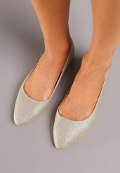Złote Balerinki Nesonice. Żółte balerinki damskie Born2be, bez wzorów, eleganckie, bez obcasa, na płaskiej podeszwie, bez zapięcia. Za 44.99 zł.