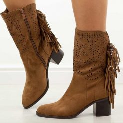 Brązowe ażurowe botki damskie na obcasie M.Daszyński 2337-15. Brązowe botki damskie M.Daszyński, na jesień, w ażurowe wzory, z jeansu, boho, bez obcasa, na obcasie, bez zapięcia. Za 219.00 zł.