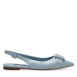 Baleriny GINO ROSSI. Niebieskie balerinki damskie Gino Rossi, bez wzorów, bez obcasa, bez zapięcia. Za 239.99 zł.