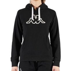 Kappa Damska Bluza Belle Slim Czarna. Czarne bluzy damskie Kappa, s, bez wzorów, z bawełny, klasyczne, bez ramiączek, z kapturem. Za 240.35 zł.