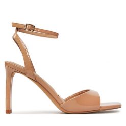 Sandały Aldo. Brązowe sandały damskie Aldo, bez wzorów, bez obcasa, na szpilce, bez zapięcia. Za 339.99 zł.