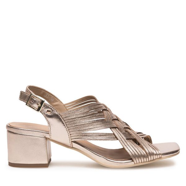 Sandały Lasocki. Żółte sandały damskie Lasocki, bez wzorów, bez obcasa, na słupku, bez zapięcia. Za 199.99 zł.