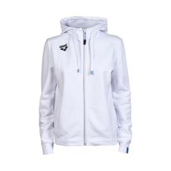 Bluza damska Arena Team Hooded Jacket Panel z kapturem. Białe bluzy damskie ARENA, xs, bez wzorów, z bawełny, sportowe, bez ramiączek, z kapturem. Za 366.00 zł.