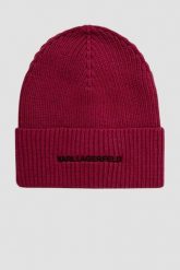 KARL LAGERFELD Różowa czapka K/essential Beanie. Czerwone czapki damskie KARL LAGERFELD, bez wzorów. W wyprzedaży za 249.99 zł.