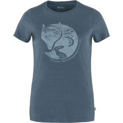 Koszulka turystyczna damska Fjallraven Arctic Fox Print T-shirt. Niebieskie koszulki sportowe damskie Fjällräven, xs, bez wzorów, bez ramiączek. Za 177.99 zł.