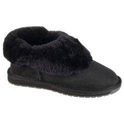 Buty Emu Australia Platinum Mintaro WP11850-BLAK czarne. Czarne botki damskie na zimę, bez wzorów, z gumy, bez obcasa, bez zapięcia. Za 624.24 zł.