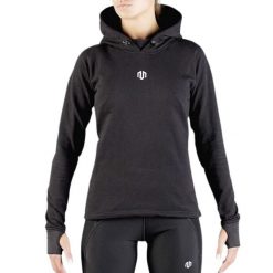 Bluza treningowa damska Morotai Comfy Performance. Czarne bluzy damskie MOROTAI, xl, bez wzorów, z bawełny, sportowe, bez ramiączek, z kapturem. Za 198.24 zł.