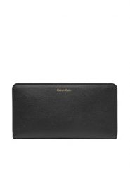 Calvin Klein Portfel Foil Logo Passport Longfold LV04F1205G Czarny. Czarne portfele damskie Calvin Klein, ze skóry. Za 289.99 zł.