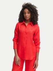 Tommy Hilfiger Koszula WW0WW44679 Czerwony Regular Fit. Czerwone koszule damskie Tommy Hilfiger, bez wzorów, ze lnu, bez kołnierzyka, bez ramiączek. Za 489.99 zł.
