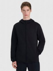 4F Bluza dresowa rozpinana z kapturem męska - czarna 3XL. Czarne bluzy sportowe męskie 4F, m, bez wzorów, z dresówki, z kapturem. W wyprzedaży za 129.99 zł.