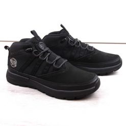 Skórzane buty męskie za kostkę czarne Loper Bustagrip. Czarne buty sportowe męskie Bustagrip, bez wzorów, z nubiku, za kostkę, bez zapięcia. Za 180.00 zł.