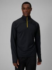 4F Bluza trekkingowa regular bez kaptura męska - czarna XL. Czarne bluzy męskie 4F, l, bez wzorów, bez ramiączek, bez kaptura. Za 179.99 zł.