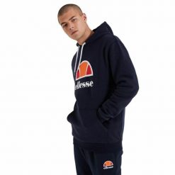 Bluza treningowa męska Ellesse Dahryl Oh Hoody. Niebieskie bluzy męskie Ellesse, m, bez wzorów, sportowe, bez ramiączek, bez kaptura. Za 159.99 zł.