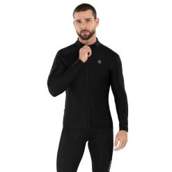 Męska kurtka rowerowa softshell Kolarstwo Siroko J1 Furkapass. Czarne kurtki męskie SIROKO, m, bez wzorów, z materiału, bez kaptura, rowerowe. W wyprzedaży za 430.05 zł.