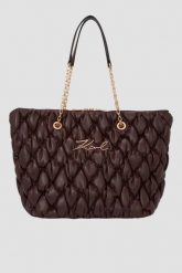 KARL LAGERFELD Czekoladowa pikowana damska shopperka Kuilt Hobo. Brązowe shopperki damskie KARL LAGERFELD, bez wzorów, pikowane, bez dodatków. W wyprzedaży za 1,069.99 zł.