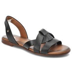 Czarne Sandały Armodo Stylowe Obuwie Damskie. Czarne sandały damskie Armodo, bez wzorów, bez obcasa, bez zapięcia. Za 269.00 zł.