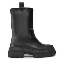 Botki Furla. Czarne botki damskie Furla, bez wzorów, bez obcasa, na płaskiej podeszwie, bez zapięcia. Za 1,419.00 zł.