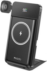 Yesido Powerbank YP69 10 000 mAh 22.5W 6w1 LED, MagSafe, USB-A+C, BLACK/CZARNY. Czarne powerbanki RIVACASE. Za 125.99 zł.