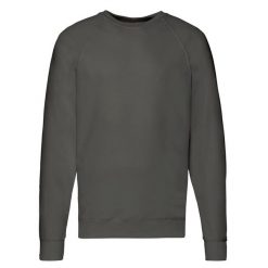 Lekka Raglanowa Bluza Unisex Dla Dorosłych. Szare bluzy męskie fruit of the loom, m, bez wzorów, bez ramiączek, bez kaptura. Za 71.99 zł.