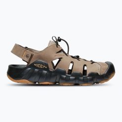 Sandały męskie KEEN Hyperport Fisherman Leather. Brązowe buty zimowe męskie Keen, bez wzorów, bez obcasa, bez zapięcia. Za 399.99 zł.