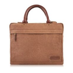 Torba ze skóry wegańskiej PAOLO PERUZZI E-04-BR brązowa. Brązowe torby na laptopa damskie Paolo Peruzzi, bez wzorów, z bawełny. Za 129.99 zł.