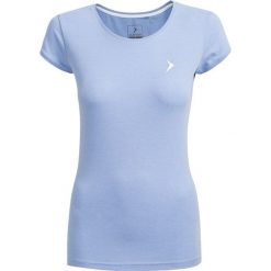 T-shirt damski TSD616 - niebieski melanż - Outhorn. Niebieskie t-shirty damskie Outhorn, bez wzorów, z bawełny, bez kołnierzyka, bez ramiączek. W wyprzedaży za 24.99 zł.