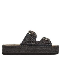 Klapki LOVE MOSCHINO. Szare klapki damskie Love Moschino, bez wzorów, bez obcasa, bez zapięcia. Za 413.99 zł.