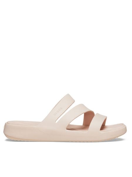 Crocs Klapki Getaway Strappy 209587 Écru. Klapki damskie Crocs, bez wzorów, z tworzywa sztucznego, bez obcasa, bez zapięcia. Za 159.99 zł.